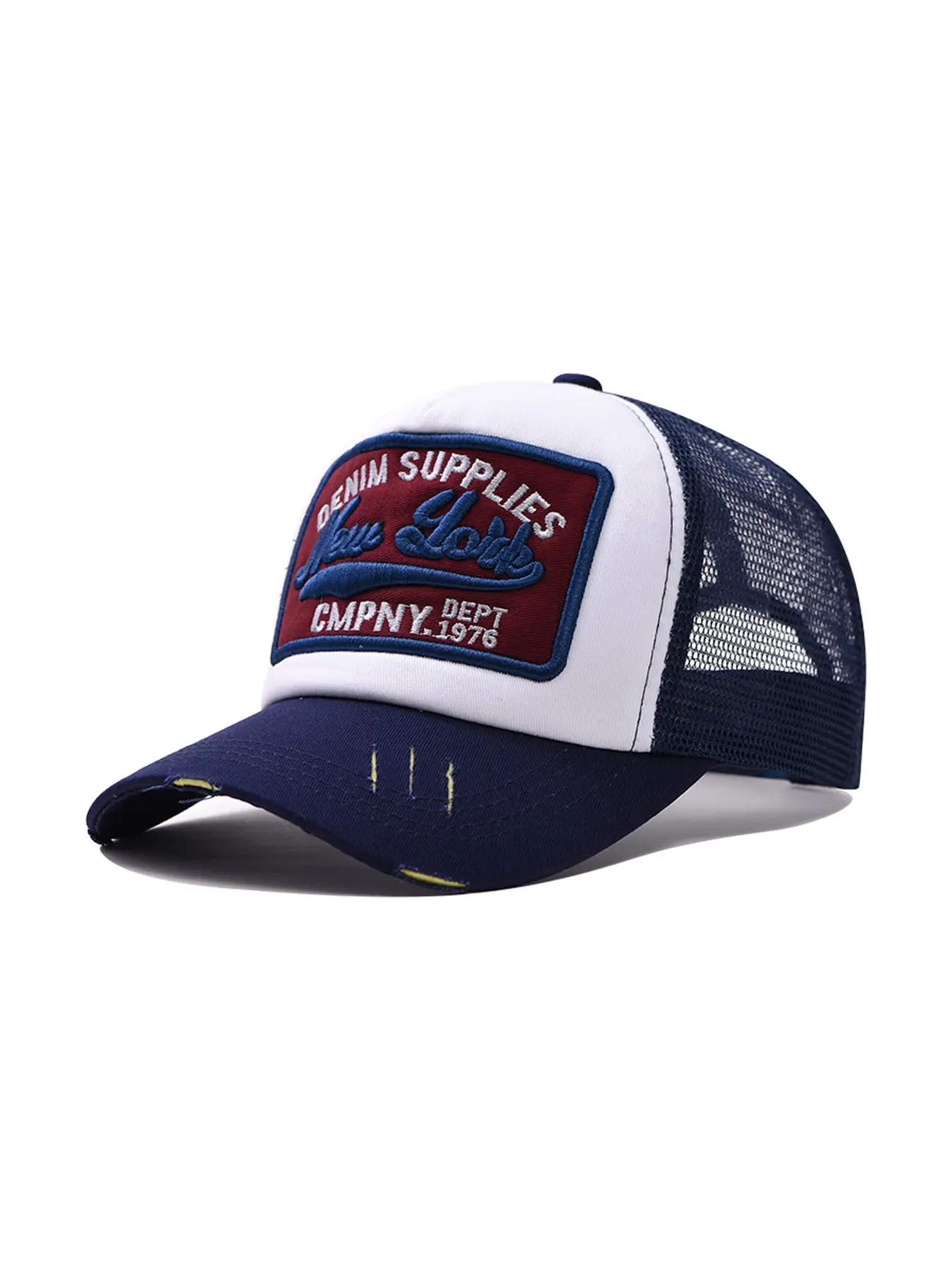 Unisex Embroidered Baseball Cap, Adjustable Breathable Sun Protection Hat, Letter Embroidery Ventilation Mesh Cap Trucker Cap for Travel, Beach, Hiking, Spring & Fall