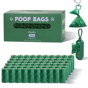 Dog Poop Bag Dispenser with Dog Poop Bags, Durable and Guaranteed Leakproof, Lavender Scented, 1 Dispenser and 900/270 Bags