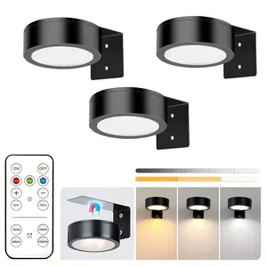 3/6/9 Piece Round LED Lighting Decorative Lights, Modern Mood Lighting, Home Decor Lighting, Indoor Decorative Light, Led Decoration Lamp, Battery Powered (no Batteries Included), Remote Control, Dimmable, Timer, Wall Decoration