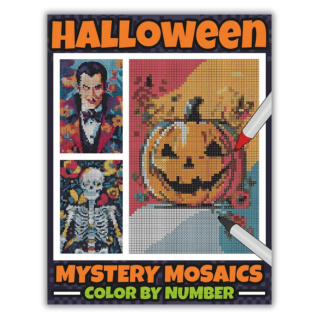 Halloween Mystery Mosaics Color by Number Spooky Scenes & Hidden Surprises Quest Color by Number Fun Halloween Pixel Art for Teens & Adults Coloring  Relaxation Book