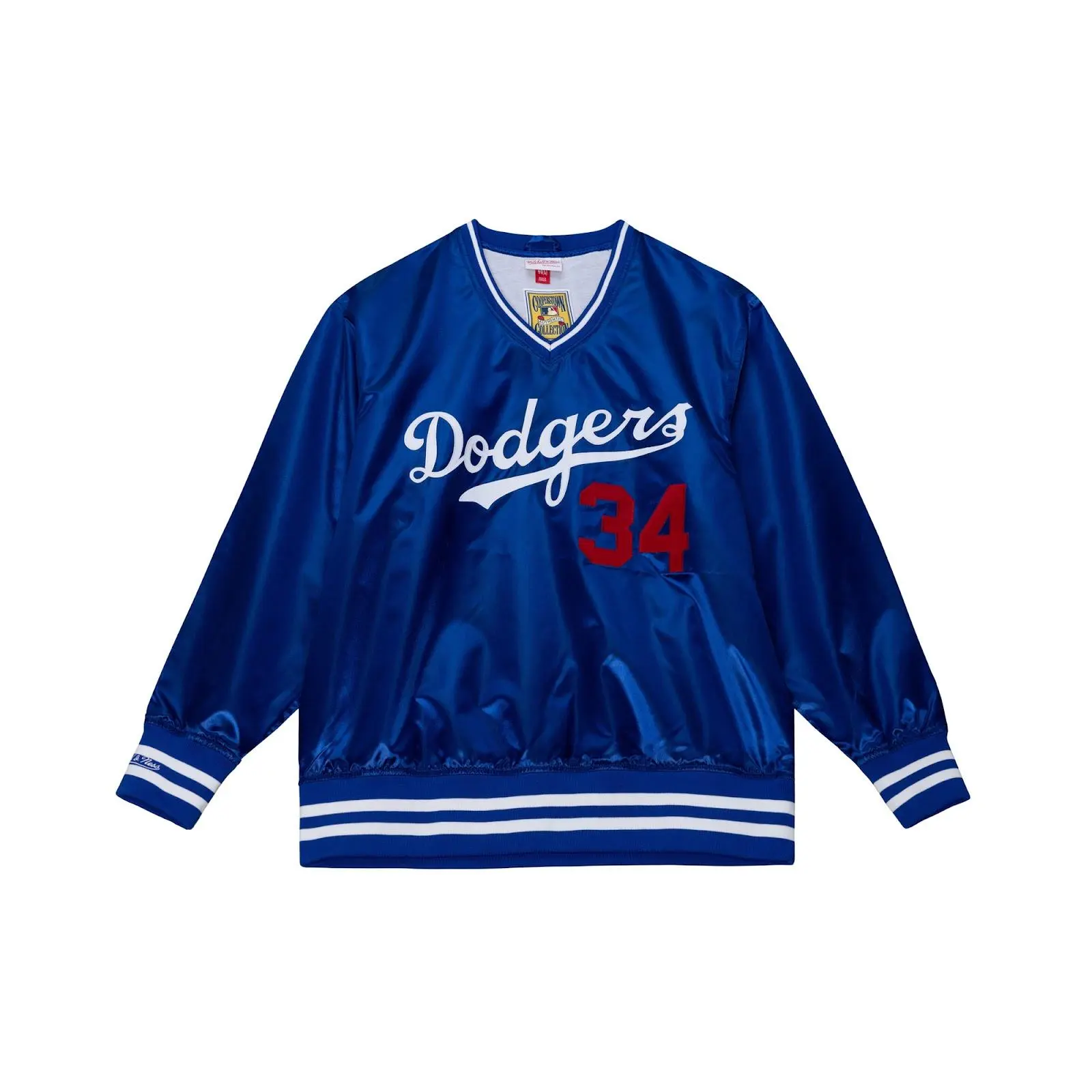 Fernando Valenzuela Los Angeles Dodgers 1986 Royal Authentic Satin Pullover MLB Throwback Outerwear Vintage Fan Gear Mitchell & Ness