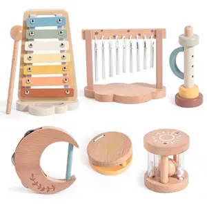 Baby Montessori Musical Instruments, Wooden Percussion Xylophone Musical Toys for Toddlers, Sensory Toys for 18+ Month Old, Kids Preschool Educational Toys, Birthday Gift for Ages 2 3