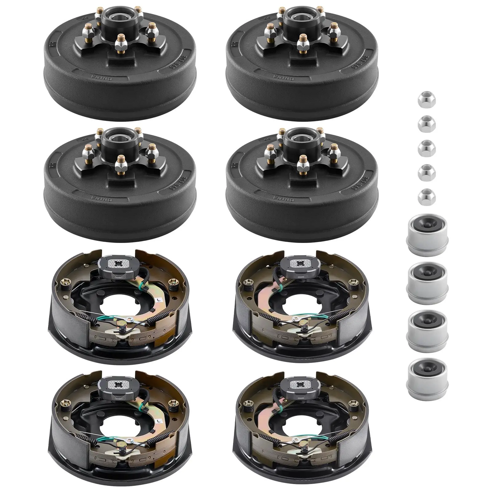 Electric Trailer Brake Kit 10 X 2-1/4 In Electric Drum Brakes For 3500 Lbs Axle With Mounting Hardware, 12V DC, Includes Wires And Accessories, Replacement For RV Camper Boat Trailers