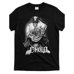 Golf Gift T-Shirt For Men and Women Chicano Mexican Skull Gangster Graphic T-Shirt - BlackHeavyweight  Streetwear Tee with Bold "" Print, Unisex Casual Shirt for Men & Women, Machine Washable, Streetstyle Clothing|     Comfortable