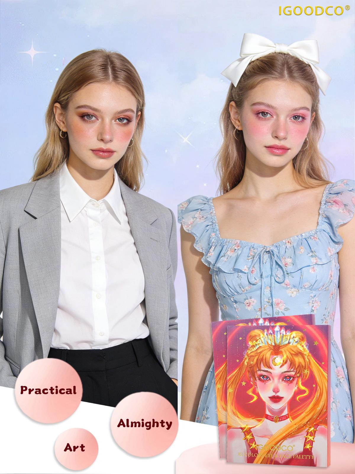 IGOODCO 82 color shiny matte multi color eye shadowhighlight beautiful girl pattern multi-function makeup paletteEyeshadow Set Eyeshadow Brush Cosmetic