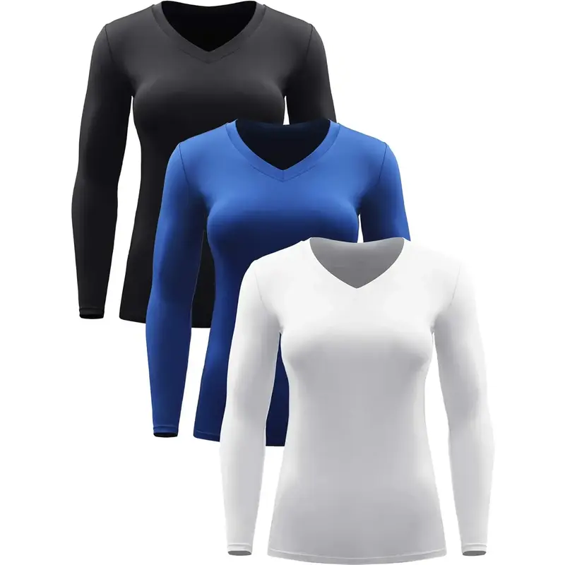 Women long Sleeve Shirt for Workout Dry Fit Yoga t Shirts V-Neck
