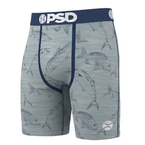 PSD Mens Hooey Gulf Boxer Brief - Standard Length 7 Inch Inseam, Soft and Breathable Poly Blend Fabric