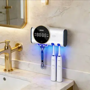 2026 Upgraded Bathroom Toothbrush Holder, Infrared Toothbrush Sanitizer, Wall-Mounted Design, Compatible with Various Toothbrush Sizes, Features Air-Drying Function, Equipped with an LED Smart Display, Sanitizing Toothbrush Holder