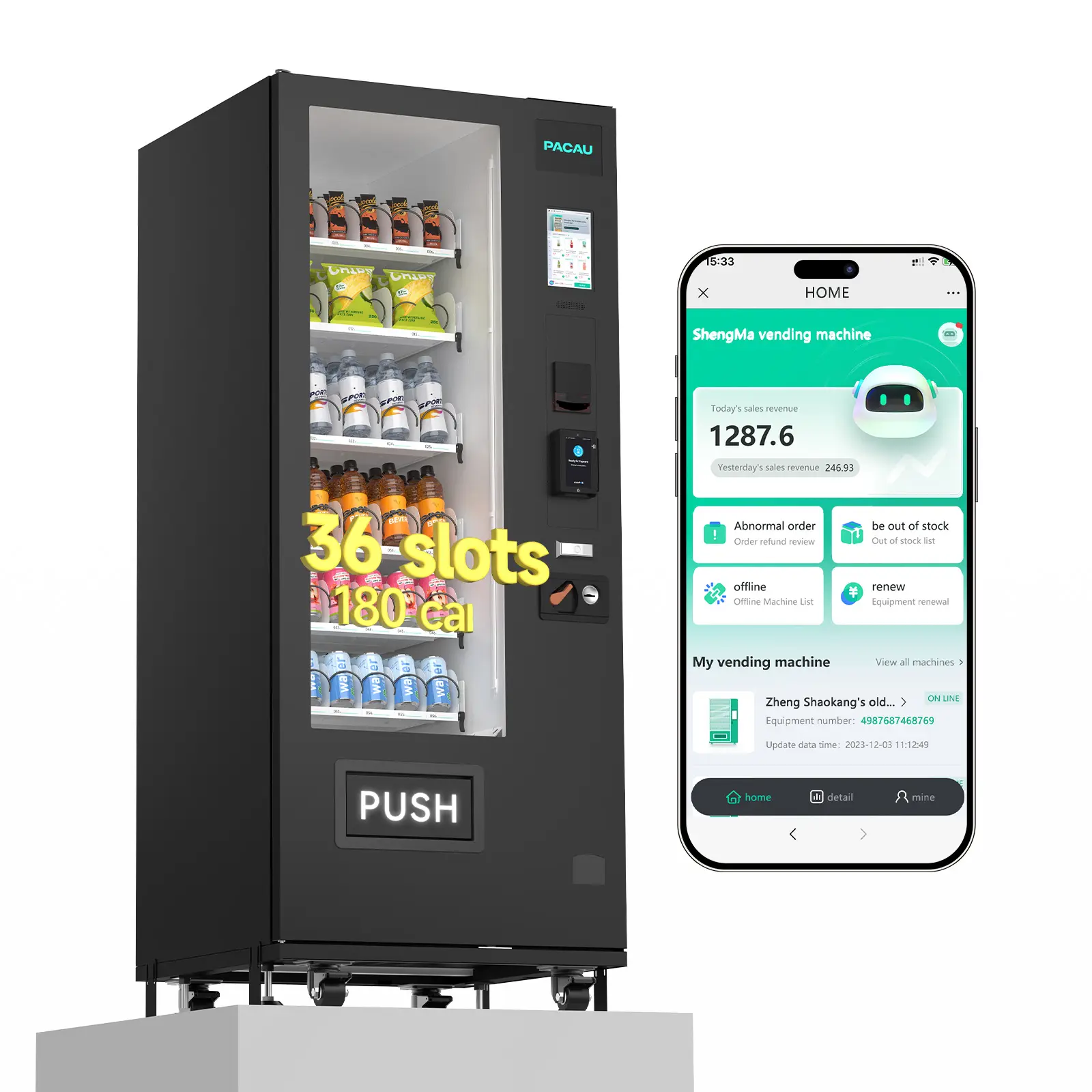 Commercial Snack & Drink Combo Vending Machine with Credit Card-NFC Cashless Payment, Large Capacity, Easy Operation for Offices, Malls