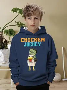 3D Chicken Print Kids Hoodie, Graphic Casual Hoodie, Elegant Long Sleeve Sweatshirt, Vibrant Cartoon Design, Durable Youth Fashion