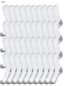 Men's Stripes Print Crew Socks, Socks for Men, Casual Comfortable Stretch Breathable Fabric Socks for Daily Wear, Minimalist Men's Socks for All Seasons