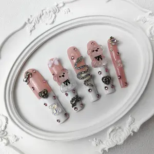 GGddsha Nails 2025 Long Novel Design and Reusable 100% Handmade Nails Pmma Acrylic Reusable Nails Press On Nails Kit With Box Gifts for Women