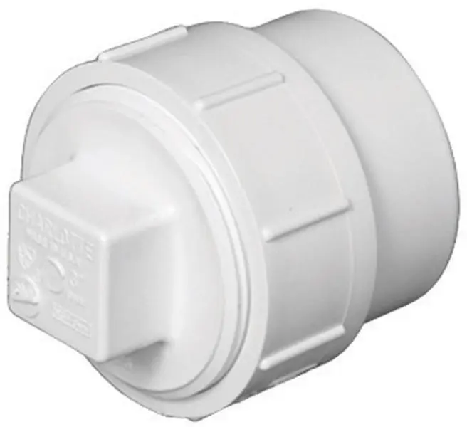 Charlotte Pipe & Foundry PVC00105X1000HA Bulk PVC-DWV Clean-Out Adapter, 3 in. PVC Plastic DWv Adapter, 10a, 4.3" h x 4.5" w x 4.5" l Spigot Household Appliance Part