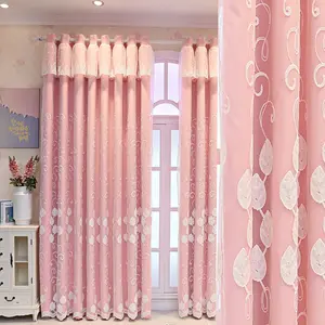French Romantic Light Blocking Curtains, Nordic Simple Princess Style Drapes, Bedroom Thermal Insulation, Two-Layer Fabric Sheer Curtain