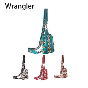 Wrangler Aztec Sling Bag - Southwest Crossbody Trendy Chest Bag for Women Men with Adjustable Strap & Dual Zippered Compartments