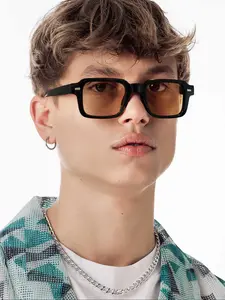 1 Count Acrylic Square Sober and Stylish Casual Fashion Men's Modern Fashionable Frames Sunglasses for The Campus Street Daily Commuting Items Trendy Styling Sunglasses Trendy Casual Sunglasses