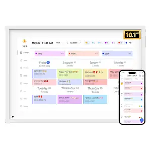 10.1 inch Smart Digital Calendar with Chore Charts, Family Schedules & Meal Planner, Featuring HD Touchscreen, Auto-Rotate Display, Built-in Digital Picture Frame and Free App Photo/Video Sharing