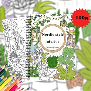 One brand new original creative coloring book - Nordic interior design style: 20 pages, 100g extra-thick paper, perfect for sustained creativity - the perfect gift for friends, lovers, and family for New Year's, Christmas, spring, and back-to-school seaso
