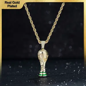 Holylegend 14K Real Gold Plated 2026 World Cup Rope Chain,24 inches Long and 5mm Wide, hand-polished and multi-plated, suitable for daily wear