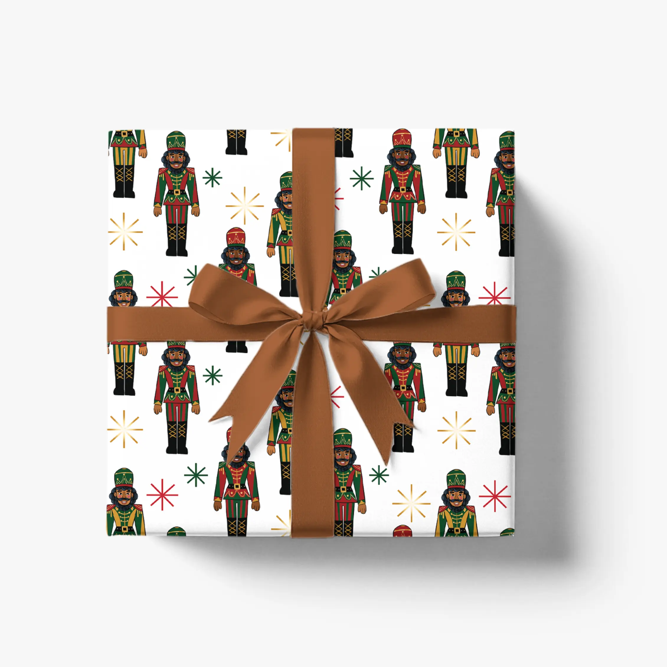 Black Nutcracker Christmas Wrapping Paper | Premium 30" × 20' Roll