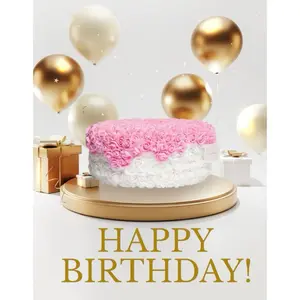 Handmade Fake Cake from Artificial Foam Roses - 12” Diameter, Customizable Message, Ideal for Memorable Occasions