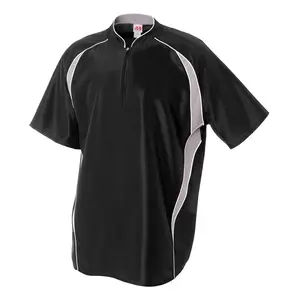A4tech Boys' Youth Baseball Batting Jacket - Quarter-Zip Front, Oversized Cut, Loose Fit, Breathable Mesh, Moisture-Wicking, Durable Athletic Outerwear for Batting Practice Warm-Ups, Moisture Wicking Shirts