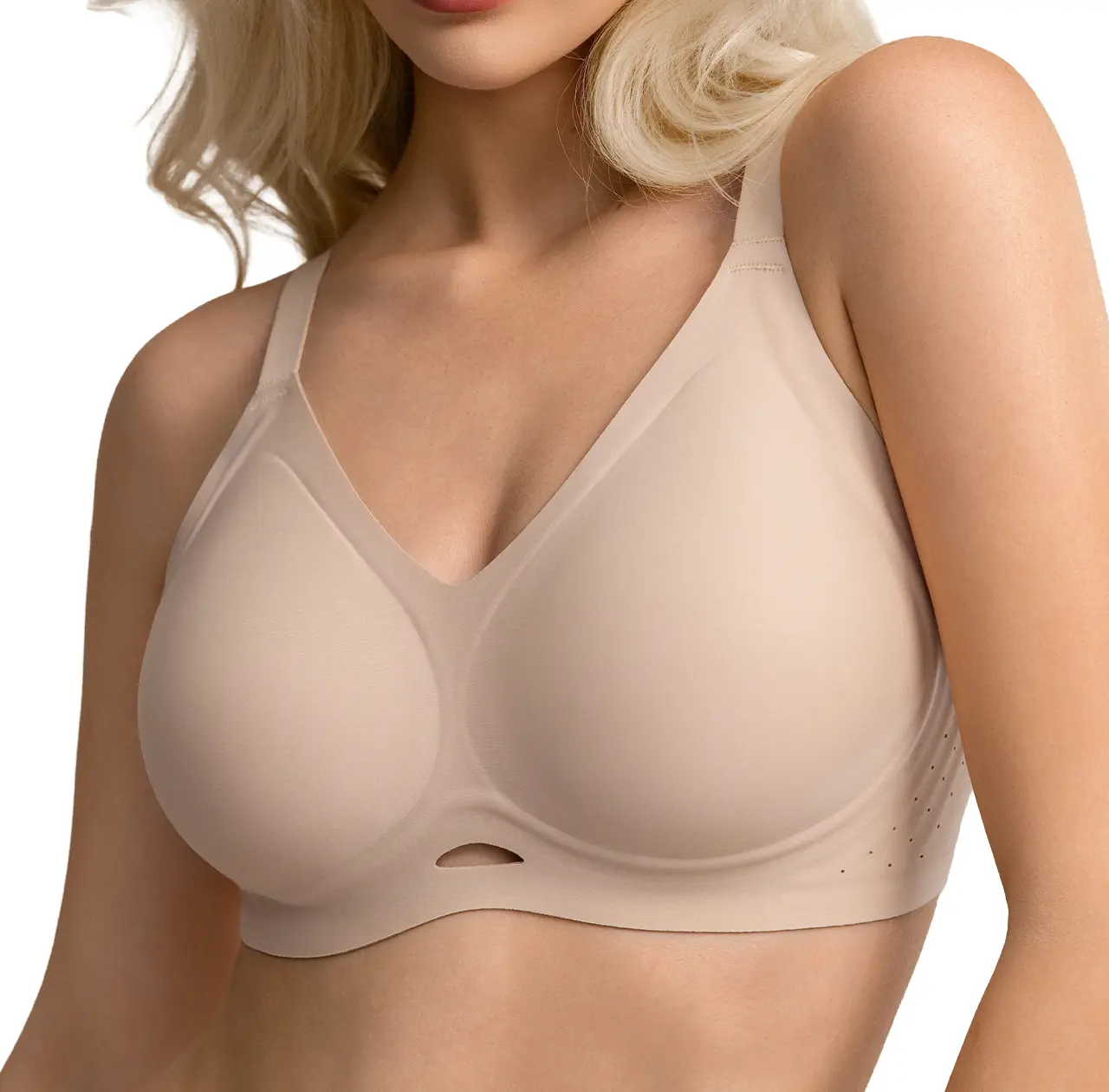 Aubrasen Wireless Jelly Bras for Women No Underwire Push Up Bralette Breathable Soft Comfortable T-Shirt Bra Everyday Wear AX