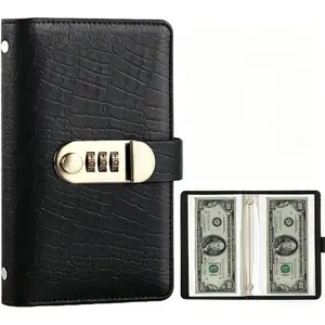 Money Saving Binder,Bdget Binder,Money Saving Book - Cash Saving Journal with Combination Lock, Protect Privacy, Organize Finances for Beginners, Students, Men, Women, Plan Savings and Track Progress,100-Page Vintage Budget Planner,