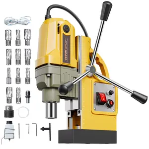 VEVOR Magnetic Drill,  1400W Motor 1.6 in Boring Diameter, 2810 lbf Portable Electric Mag Drill Press, with 11 Coring Bits, 800 RPM Speed, Drilling Machine for Metal Surface, Home Improvement Industry