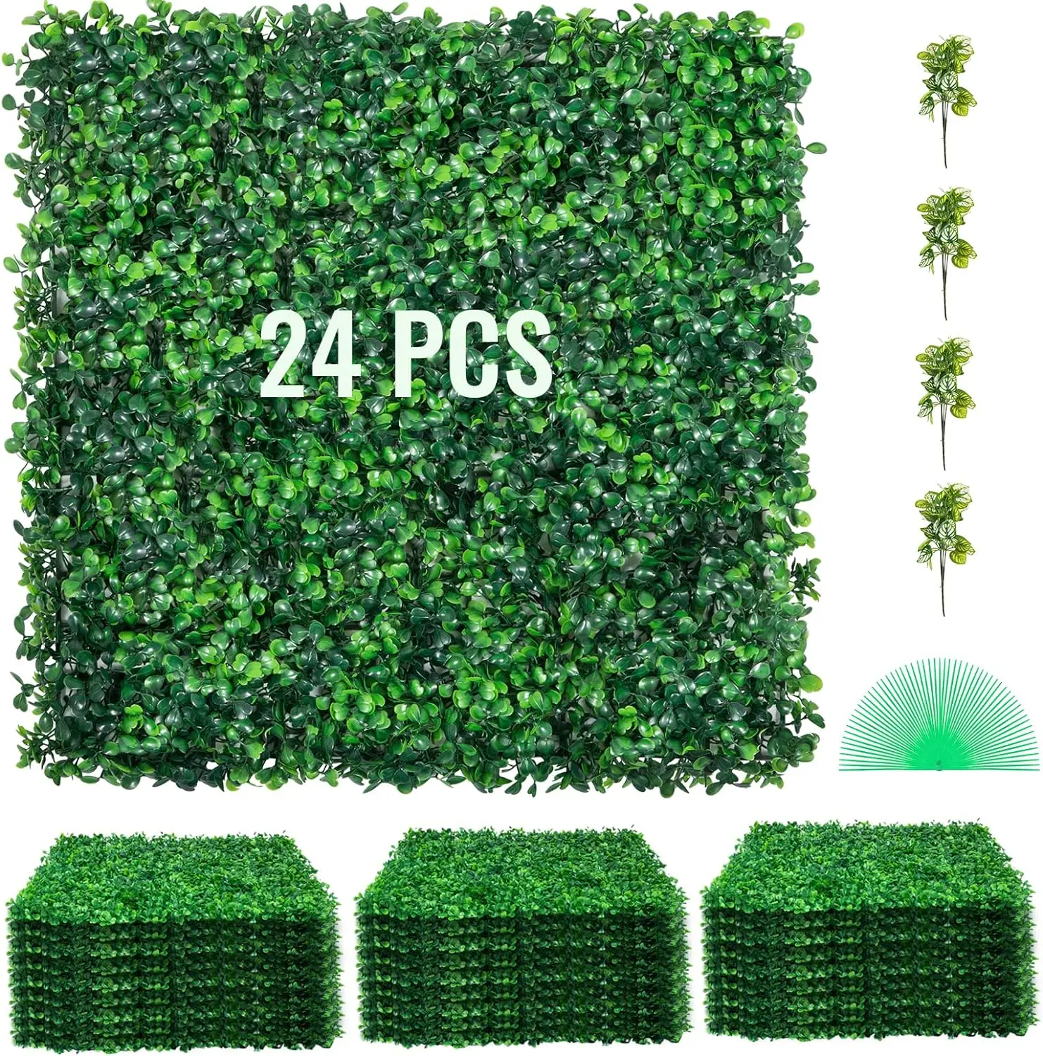 VEVOR Photorealism Decorative Artificial Boxwood Panels - Sun Protection Design, Aesthetic Plants, Privacy Fence for Home Improvement Landscaping Decor, Uv Protection
