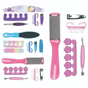 Portable Manicure Care Kit, Dead Skin Pusher, Nail Clippers, File, Buffer, Cleaning Brush, Beginner DIY Nail Art Essentials