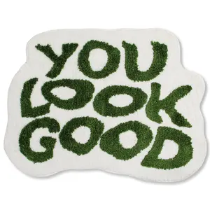 You Look Good Bath Mat Pink Cute Bathroom Rugs for Girls Microfiber Funny Shower Preppy Bathroom Decor Non-Slip Washable Mat