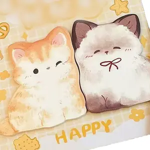 20 Cartoon Animal Sticky Notes, Cute Self-Adhesive Memo Pads, Marking Flags for Home School Office, Adorable Stationery Set, Sticker Sheets, Sticky Labels