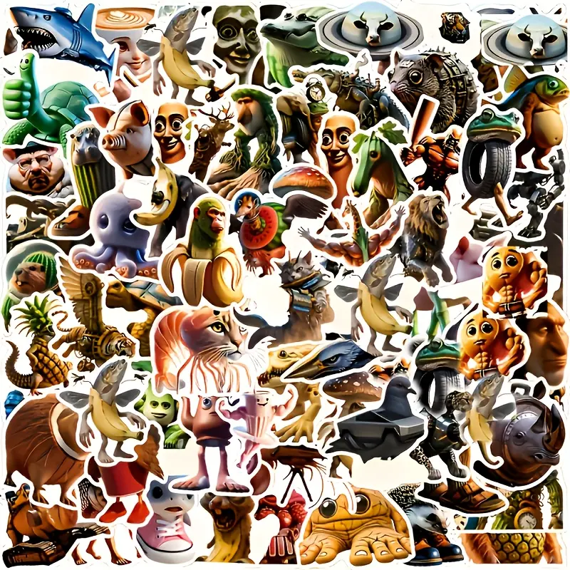 100 pieces of Italian brain rot stickers, TungTungTungTungTung Sahur stickers, imaginative and funny creative abstract meaningless stickers, Stickers for Scrapbooking, Scrapbook Accessories, Sticker Packs, Craft, Sticker Set