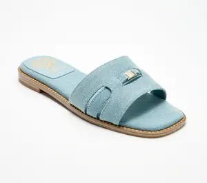 Vince Camuto Padded Leather or Textile Slide Sandals - Nelanna
