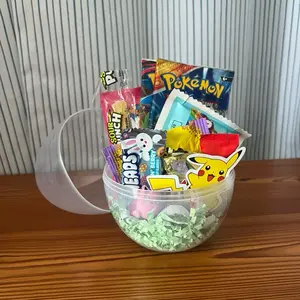 Pokemon Easter Egg Basket with 2 Booster Packs, Sticker and Candy!