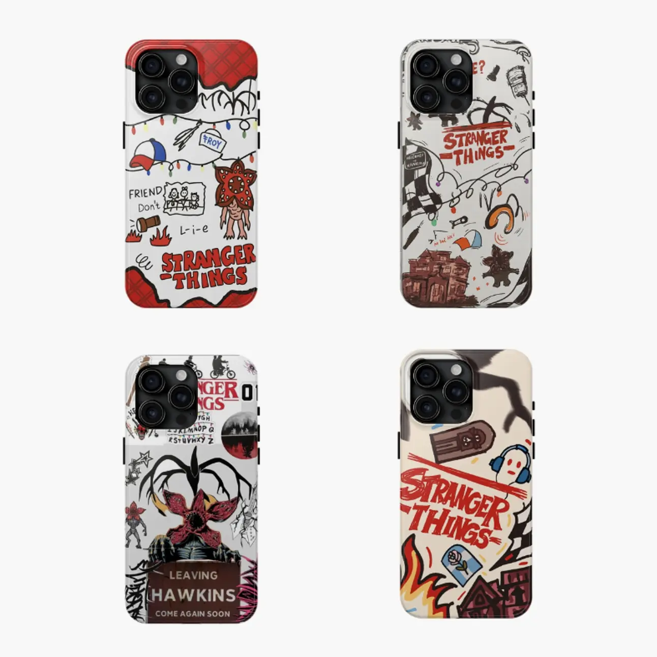 S-Strangerr T-Thiings Pattern Phone Case, Fits Air 17 Pro Max Plus 16 15 14 13 12 11 X XR For Fan Movie Merch Christmas Gift For Her/Him