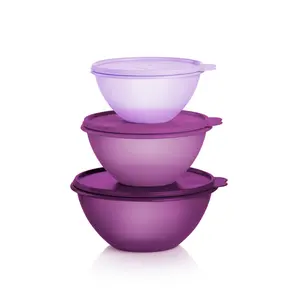 Tupperware Wonderlier Classic Bowl Set 3 pc or 5 pc Set - 2c, 3.25, 4.5, 7 & 10.5 cups - 5pc Airtight Seals for Prep Serve Store Transport - Leakproof Durable for Salads Desserts & More - Space Saving Versatile Pasta Bowl Vintage Design