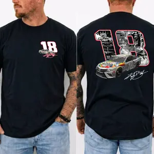Vintage Racing Tribute Graphic Tee, Retro Memorial Casual Short Sleeve Top, Kyle Busch 18 Tribute Shirt