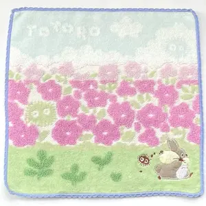 10"x10" Fluffy Soft Decorative Embroidery Cotton Small Towel Purple Flower