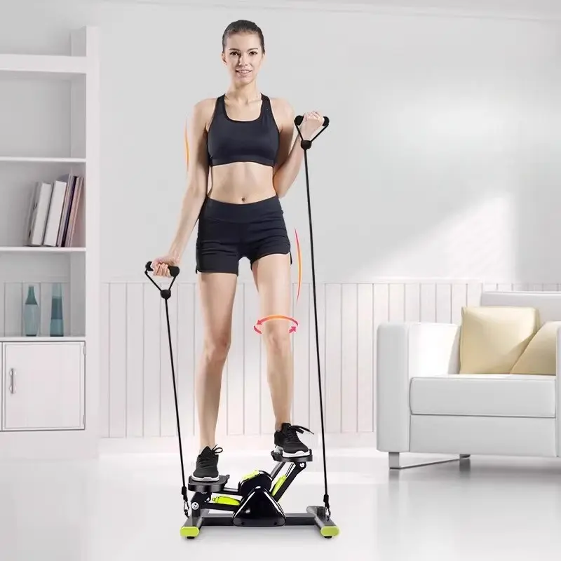 Stair stepper machine, Mini Stepper for Exercise at Home, Portable Exercise Stepper with Resistance Bands,Compact Cardio Step Machine, Adjustable Workout Equipment for Home Office Small Spaces Home Fitness Equipment