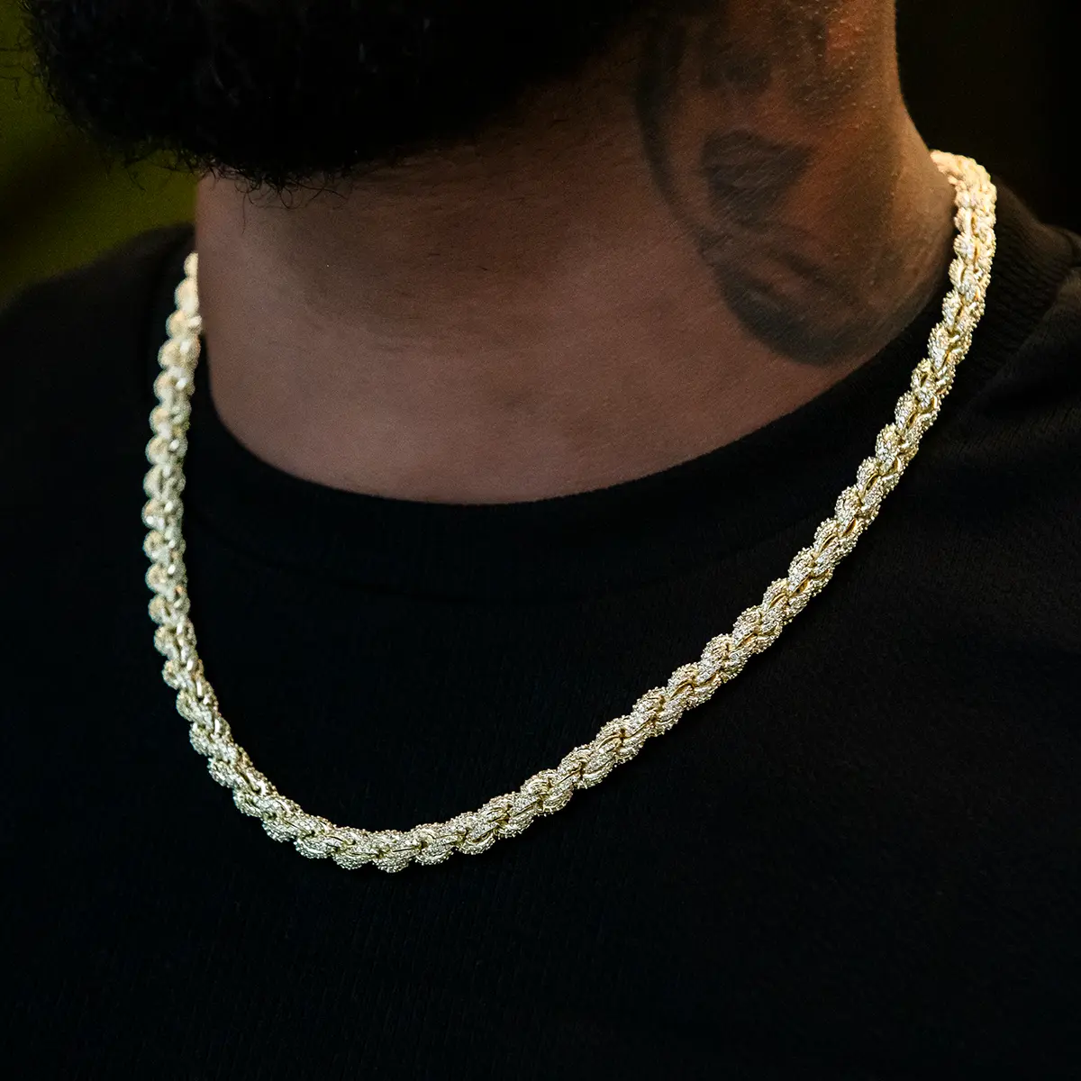 GLD Diamond Rope Chain in Yellow Gold- 8mm #TikTokShopBackToSchool