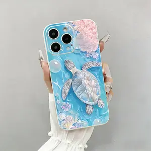 Sea Turtle Ocean Coral Phone Case， Dreamy Marine Style for iPhone 17 16 15 14 13 12 11 Plus Pro Max， Summer Gift.