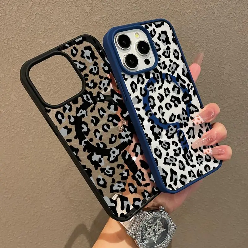 Premium Magnetic Case for Phone11/12/13/14/15/16/17promax Black leopard print y2k cased MagSafe Ready, Anti-Fall,Springtok,and Ultra-Thin Design |   Perfect for Everyday Use Screen Protector Aesthetic Resistance Smartphone Shockproof Protection, Accessor