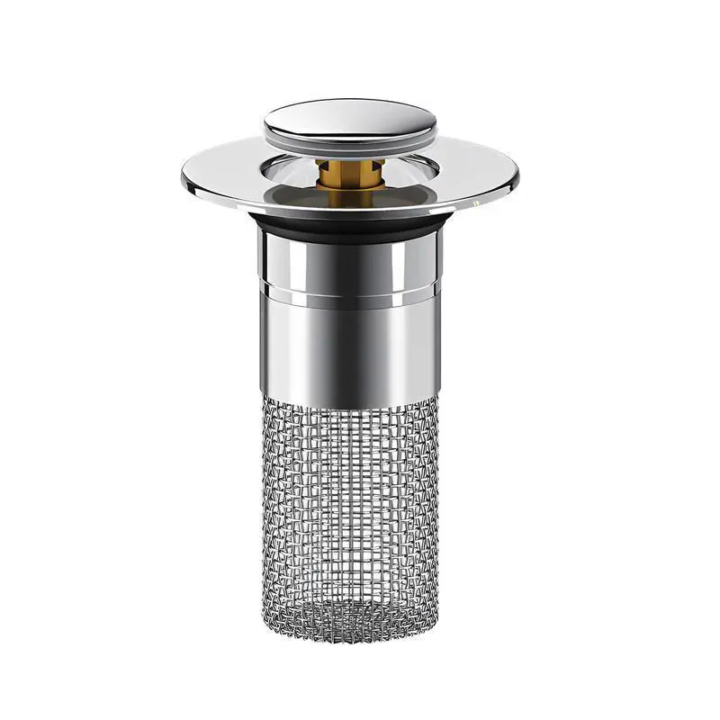 Portable Stainless Steel Hair Catcher – Universal Pop-Up Sink Stopper, Anti-clog Drain Protector for Bathroom Bathtub, Anti-odor Home Essential Accessory