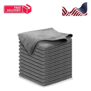 Microfiber Cleaning Cloth Grey - 12 Pcs (12.5"x12.5")