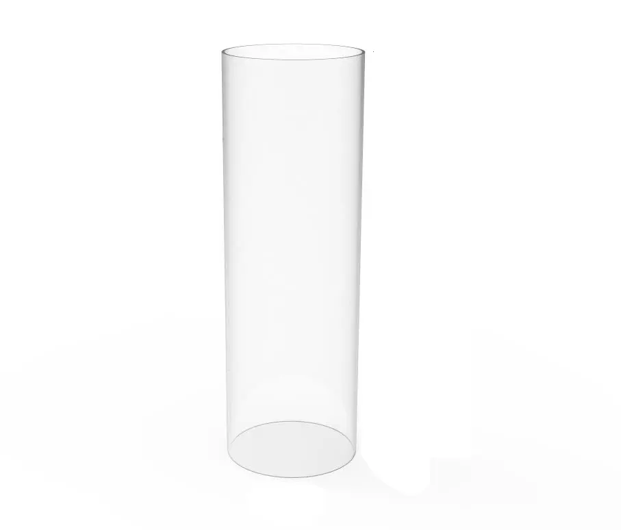 FixtureDisplays® Clear Acrylic Tube 4" (nominal) Diameter (3.937" exact outside dim) x 12" Long, 5/64" (2mm) Wall Open Ended  15139-12"-4PK-NF