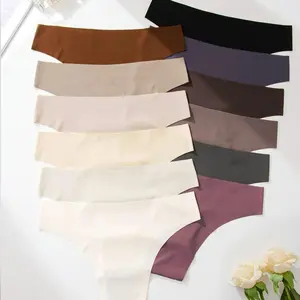 Women’s Solid Color Drop Waist Seamless Panties, (12 PCS) Back To School Wear, Casual Seamless Breathable Knicker, Summer Clothes, Ladies Underwear for Daily Wear, Women Underwear, Underwear for Women Nylon