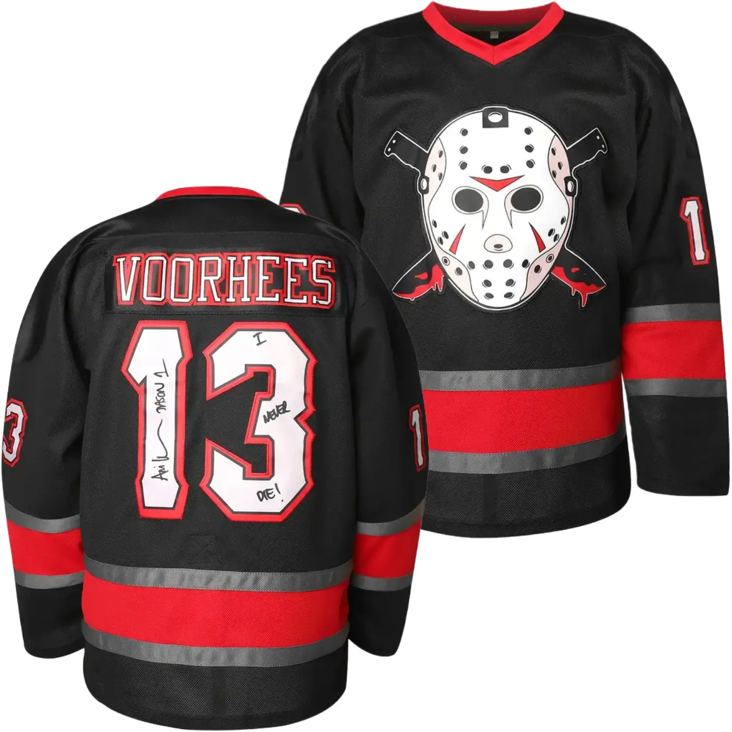 Drake Costume Voorhees #13 Jason Friday Movie Ice Hockey Jersey Halloween Stitched Football Sports Palace Brazil Home Gift Knit Embroidery Athletic Techwear Christmas gifts UglySweater