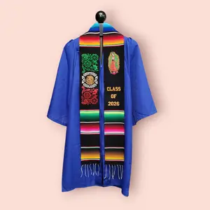 Class of 2026 Tricolor Floral Design with Virgen Sarape Graduation Sash